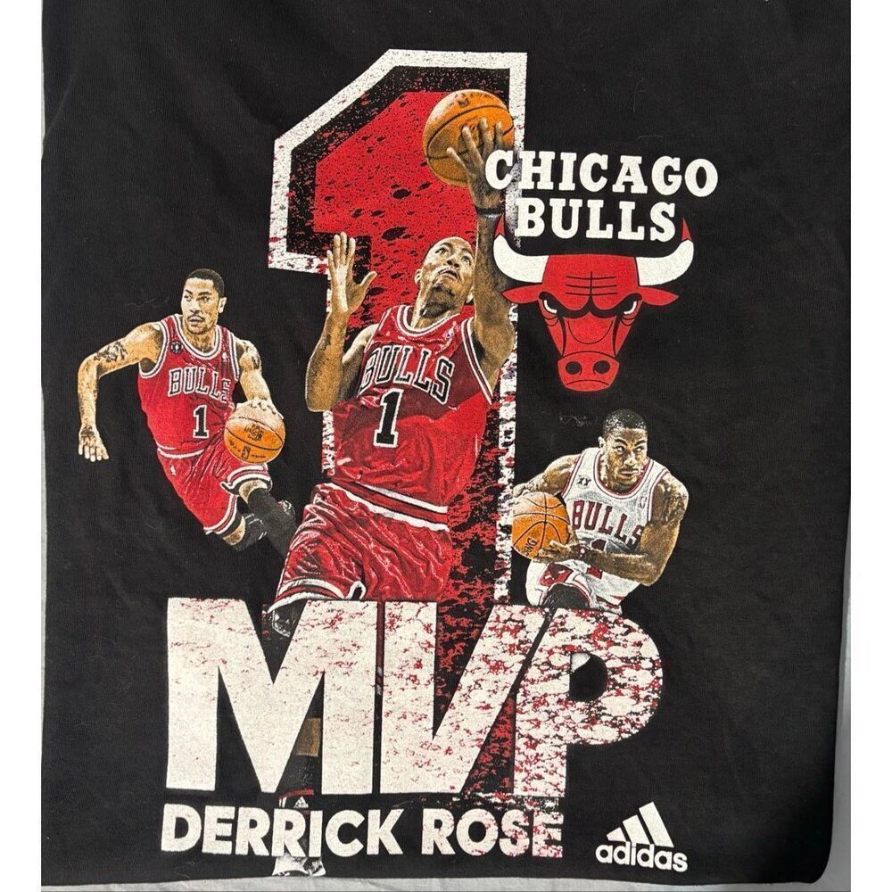 Derrick Rose Chicago Bulls MVP Shirt XL Black NBA Basketball Adidas